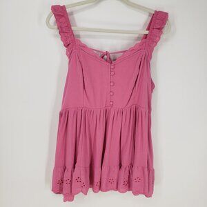 Torrid Eyelet Ruffle Trim Tank Top